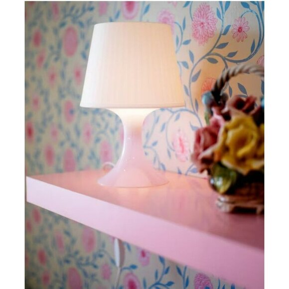 Ikea LAMPAN Tabletop Lamp Transparent White Base Light Plug In On/Off Switch - Picture 5 of 5